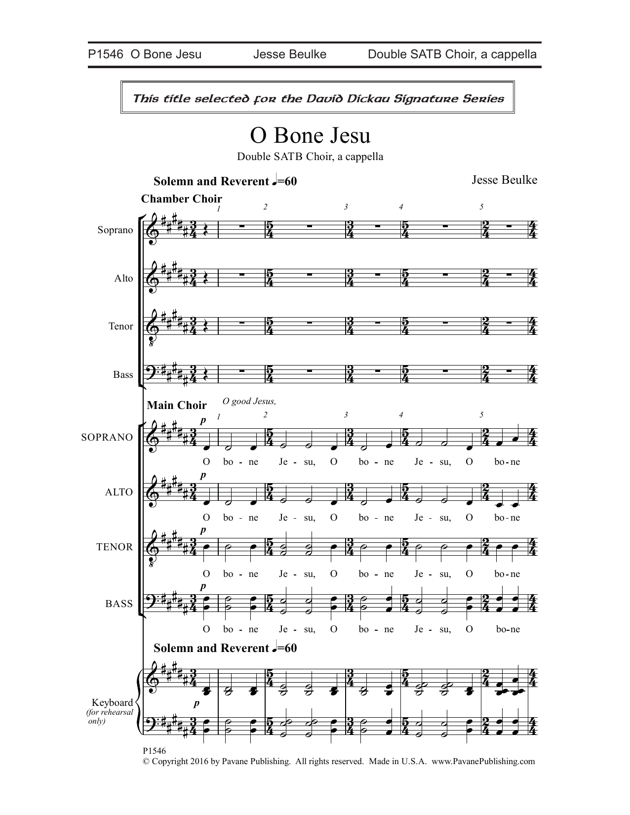 Download Jesse Beulke O Bone Jesu Sheet Music