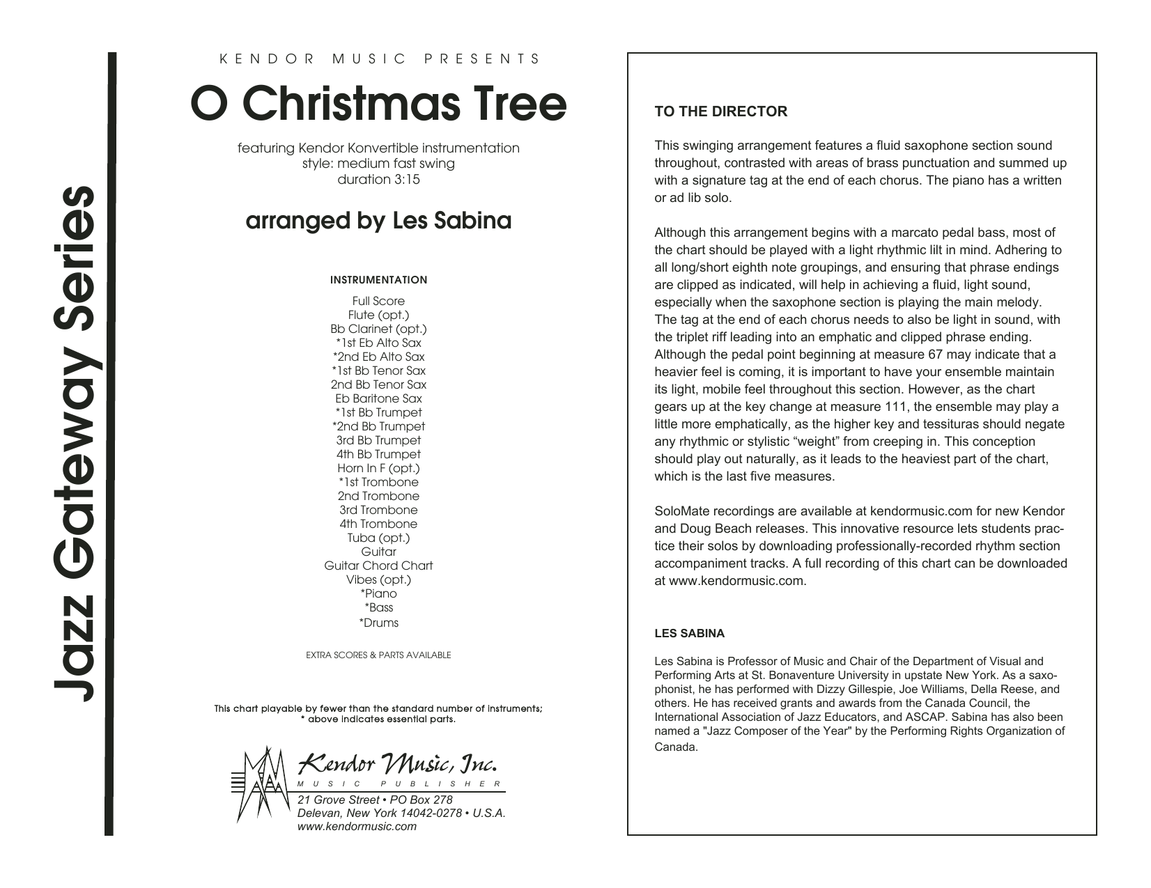 Download Les Sabina O Christmas Tree - Full Score Sheet Music