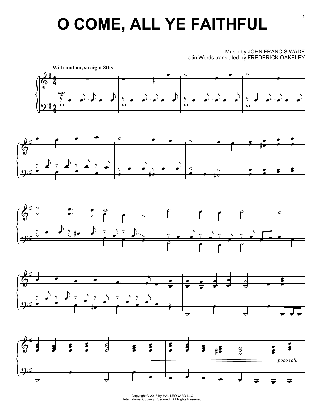 Download John Francis Wade O Come, All Ye Faithful [Jazz version] Sheet Music