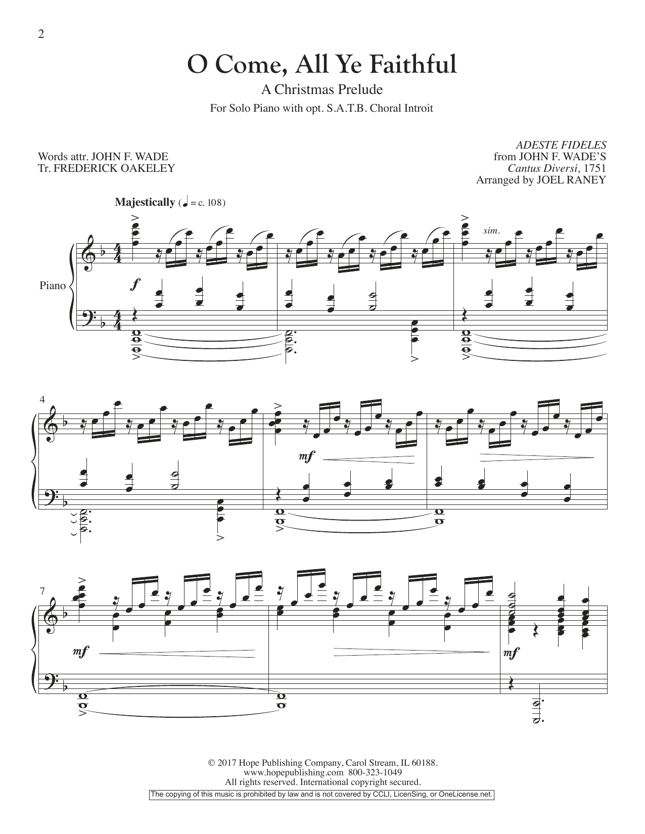 Download Joel Raney O Come, All Ye Faithful (opt. SATB Chor Sheet Music