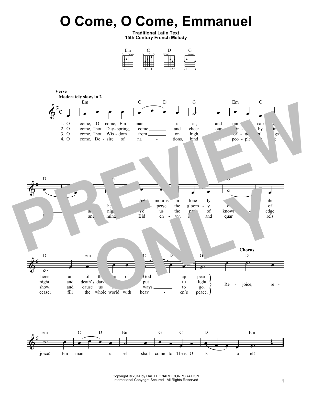 Download 15th Century French Melody O Come, O Come, Emmanuel Sheet Music