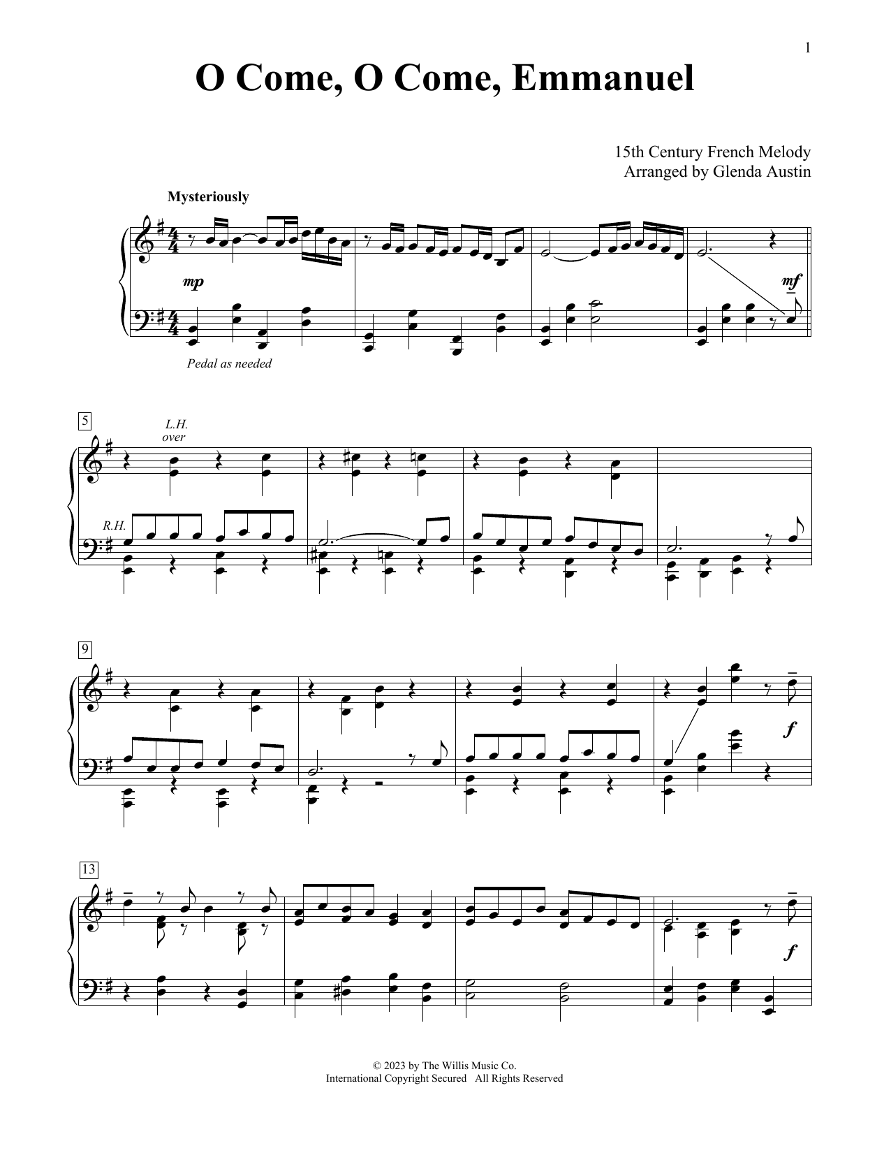 Download 15th Century French Melody O Come, O Come, Emmanuel (arr. Glenda A Sheet Music