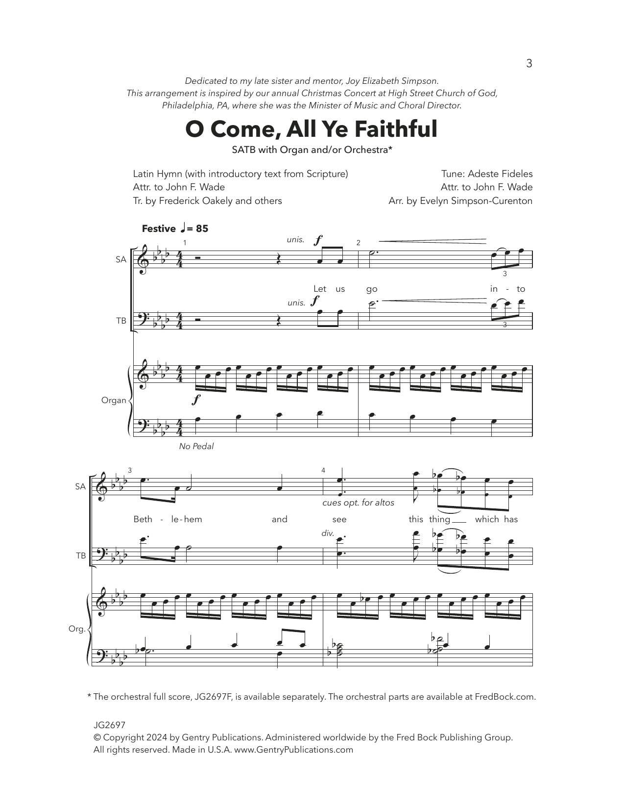 Download Evelyn Simpson-Curenton O Come All Ye Faithful Sheet Music