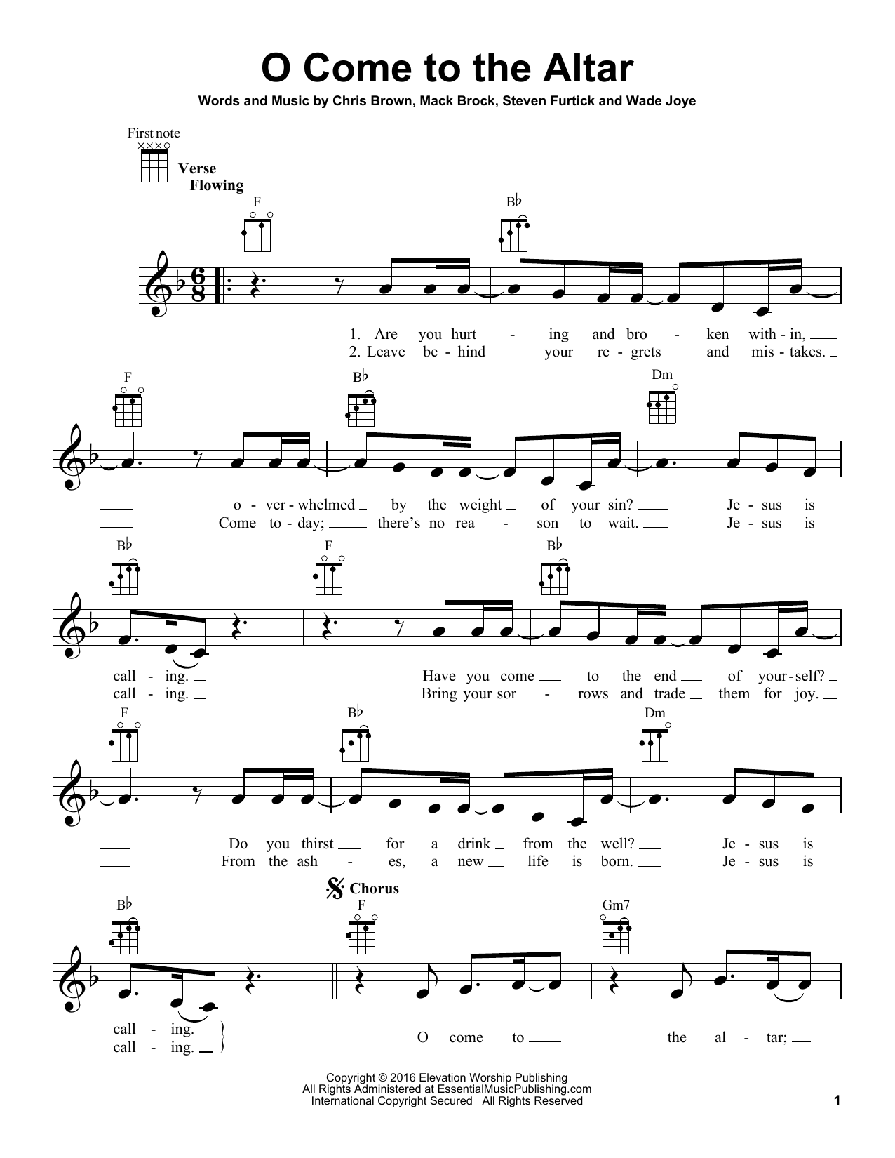 Elevation Worship O Come To The Altar sheet music notes printable PDF score