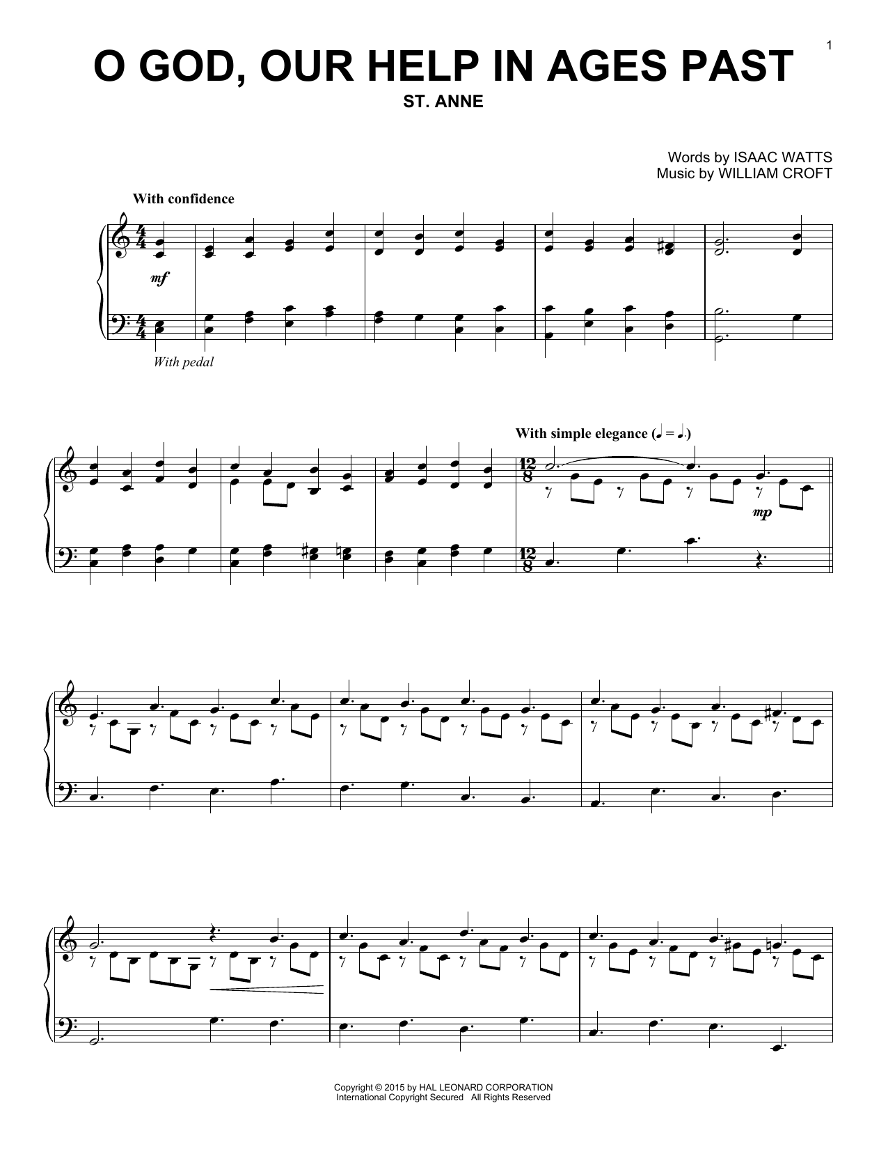 Download Isaac Watts O God, Our Help In Ages Past Sheet Music