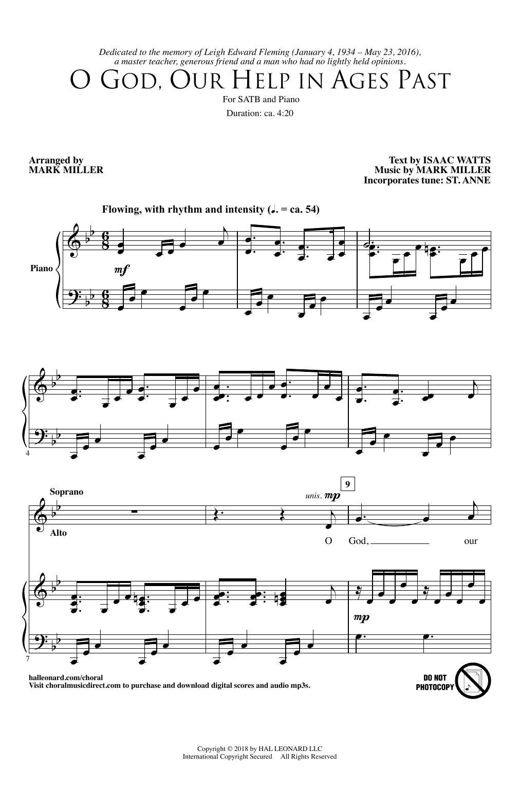 Download Mark Miller O God, Our Help In Ages Past Sheet Music