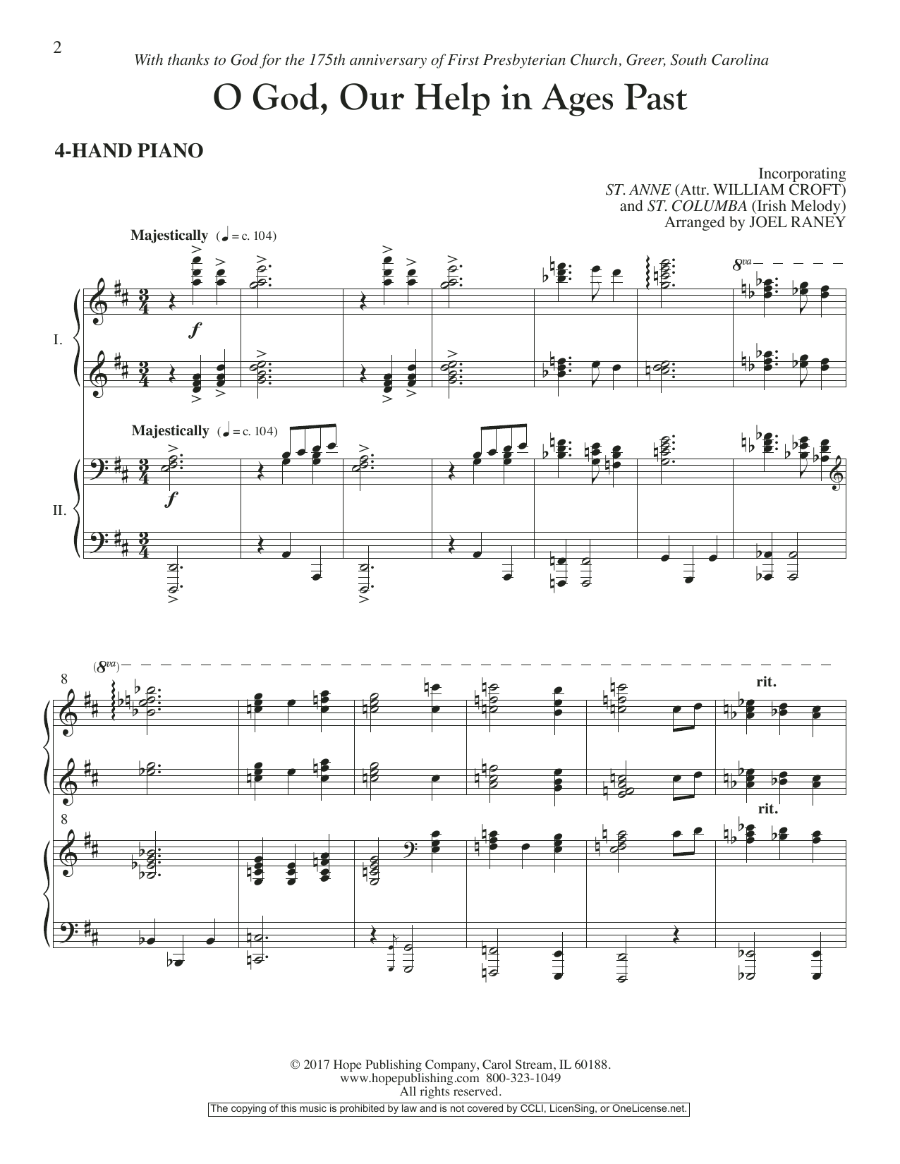 Download Joel Raney O God, Our Help in Ages Past - Piano Ac Sheet Music