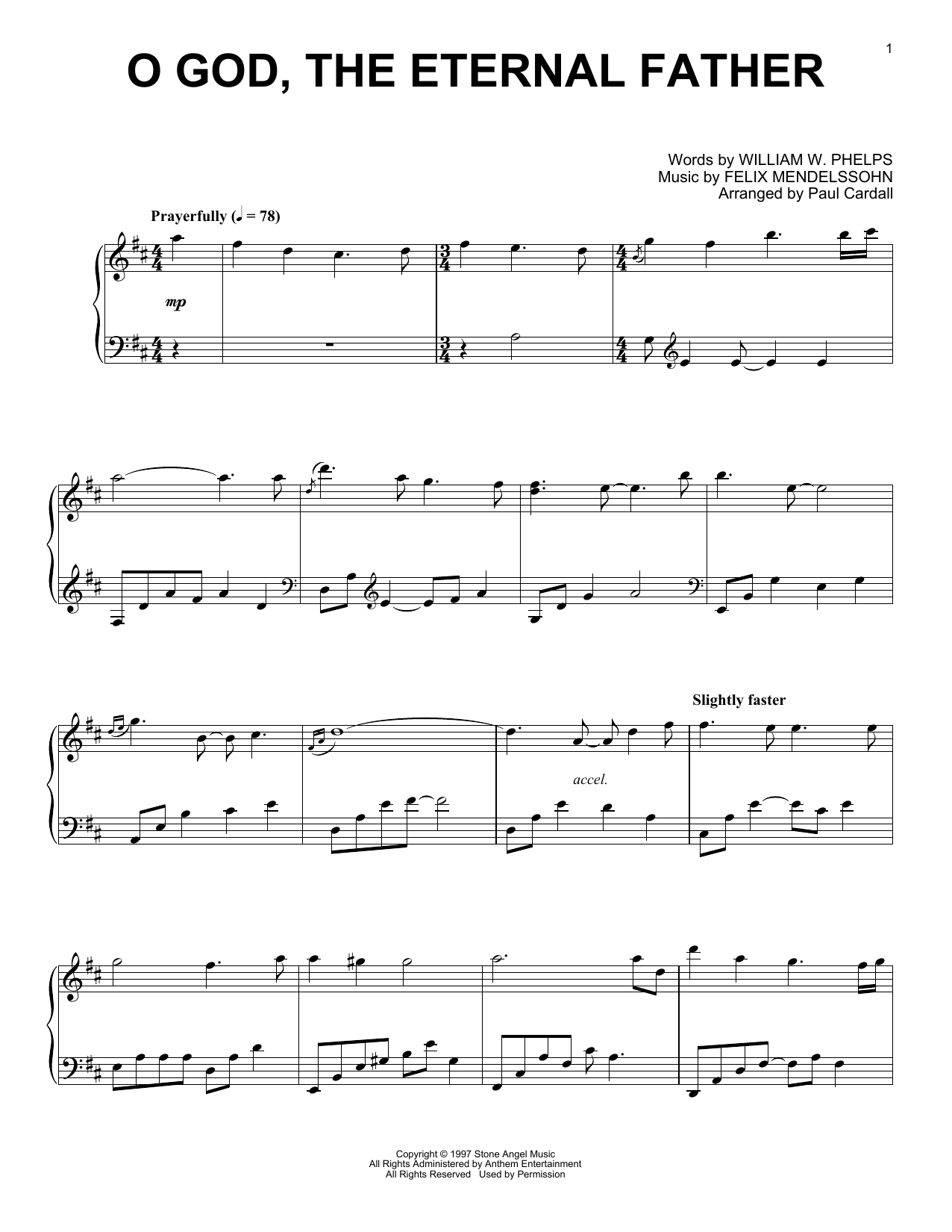 Download Felix Mendelssohn O God, The Eternal Father (arr. Paul Ca Sheet Music