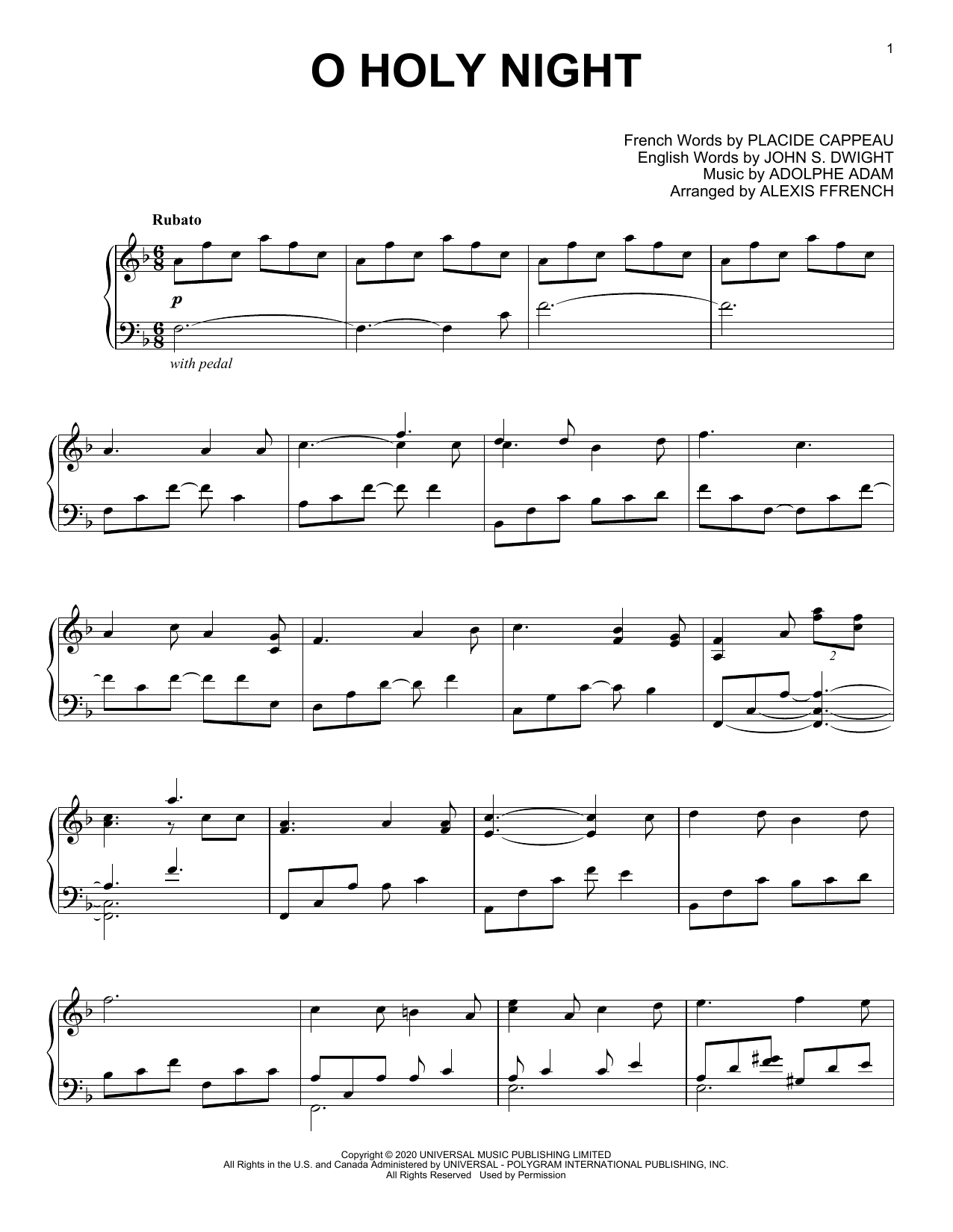 Download Alexis Ffrench O Holy Night Sheet Music
