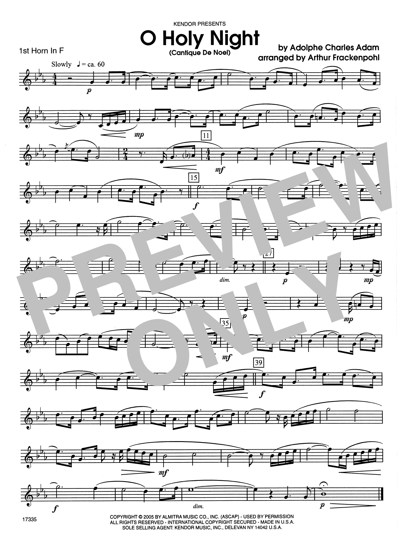 Download Arthur Frackenpohl O Holy Night (Cantique de Noel) - 1st H Sheet Music