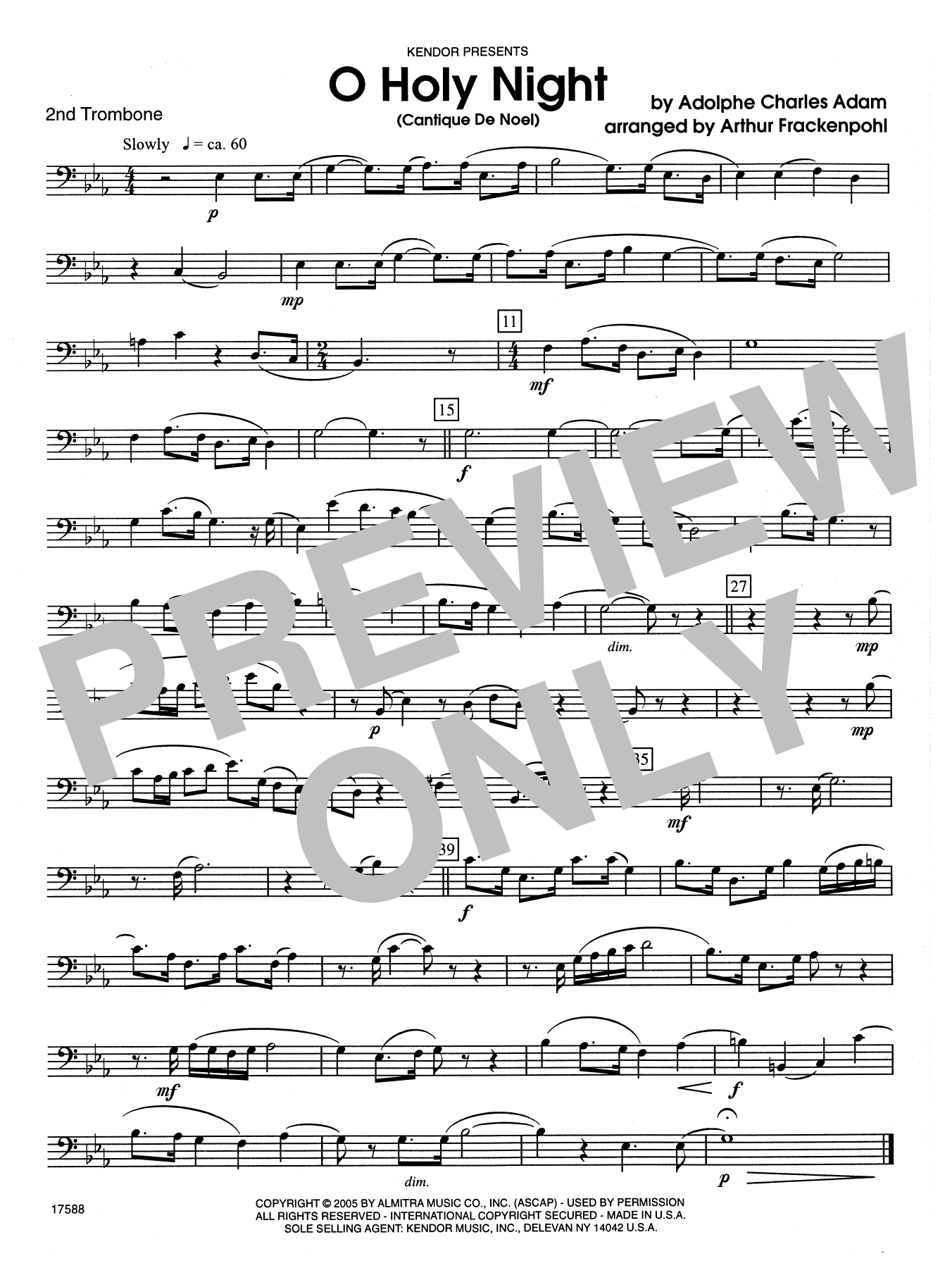 Download Arthur Frackenpohl O Holy Night (Cantique de Noel) - 2nd T Sheet Music