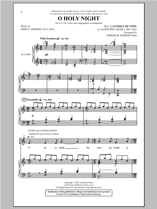 Download Adolphe Adam O Holy Night (arr. Joseph M. Martin) Sheet Music