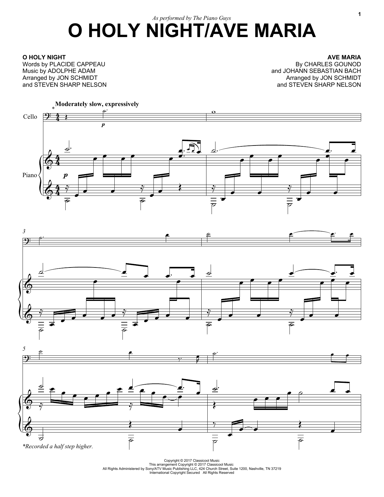 Download The Piano Guys O Holy Night/Ave Maria Sheet Music