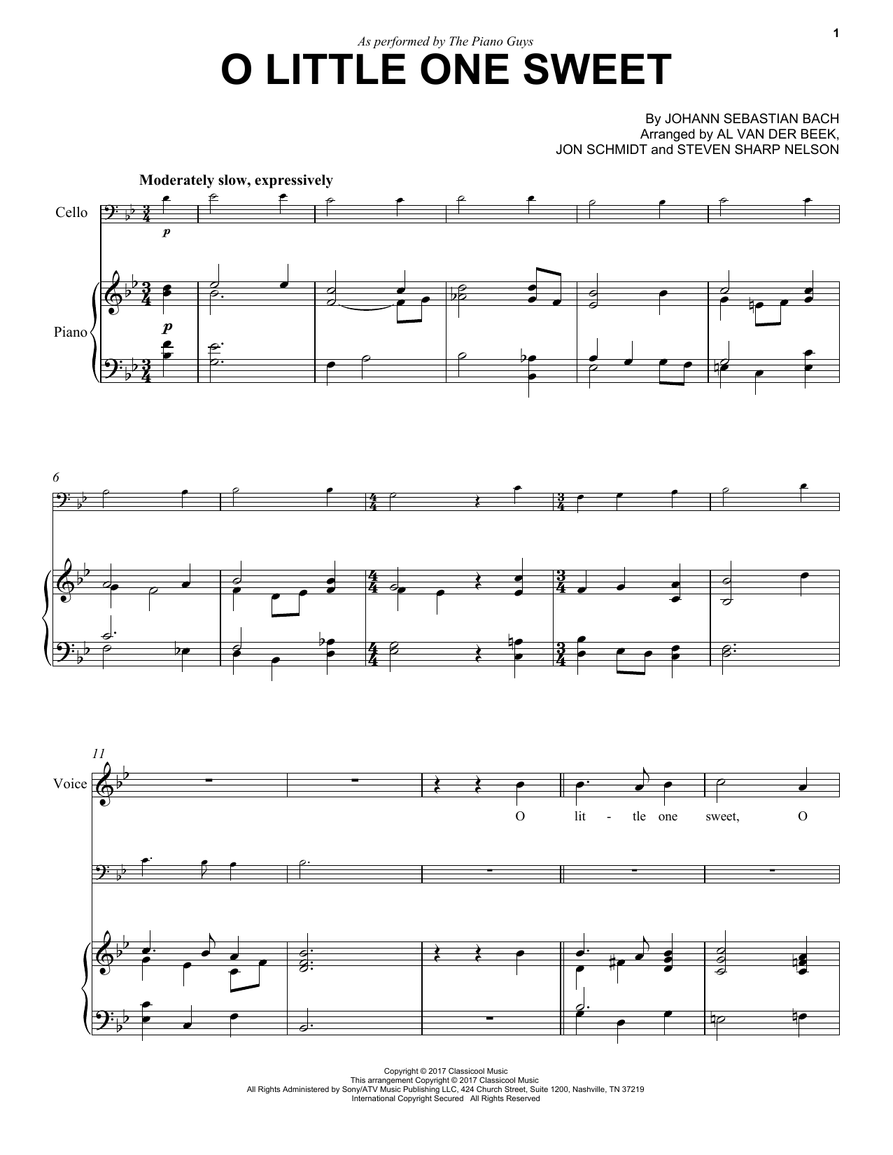 Download The Piano Guys O Little One Sweet Sheet Music