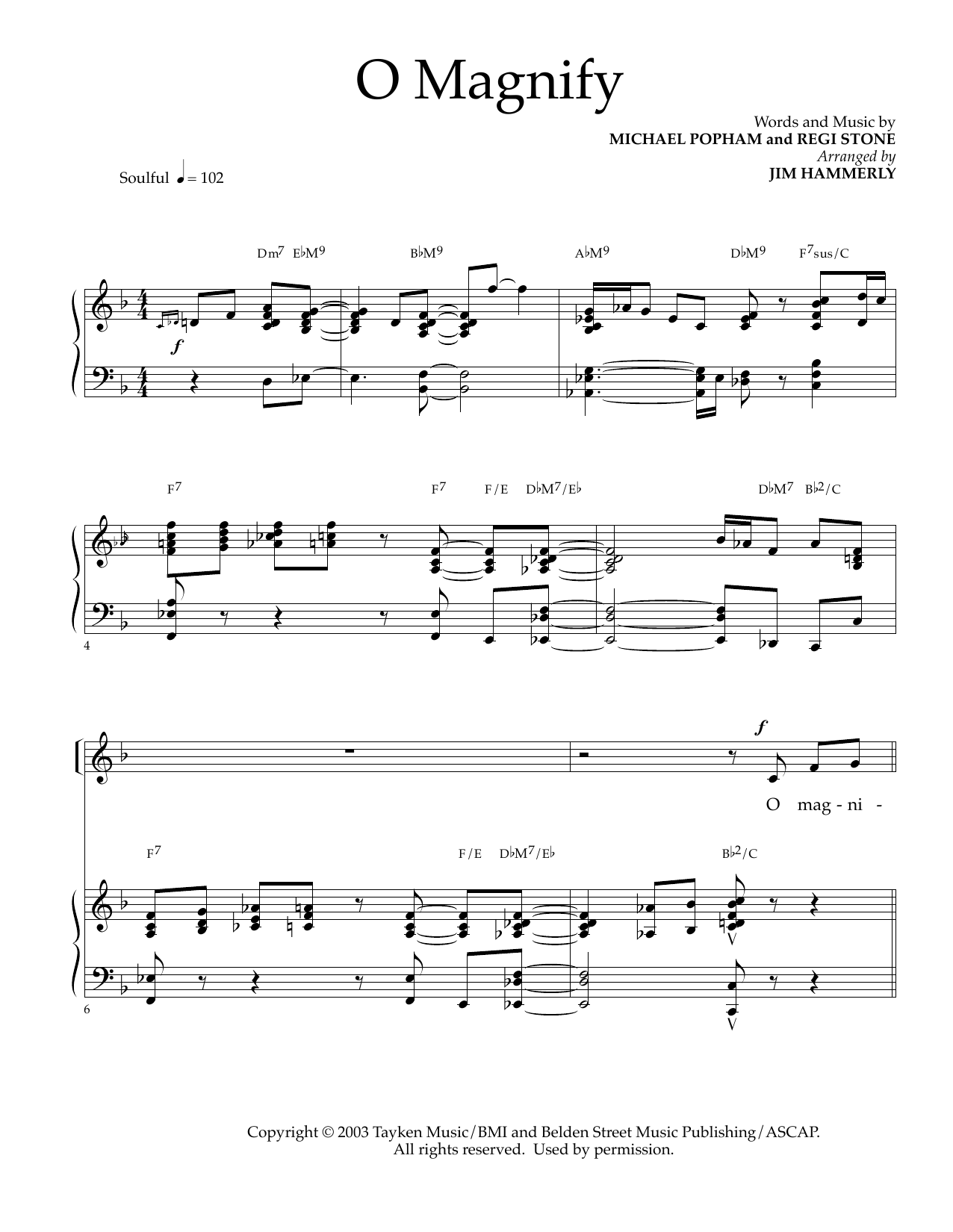 Download Michael Popham and Regi Stone O Magnify (arr. Jim Hammerly) Sheet Music