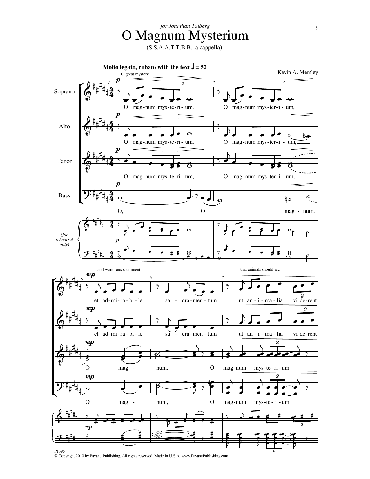 Download Kevin A. Memley O Magnum Mysterium Sheet Music