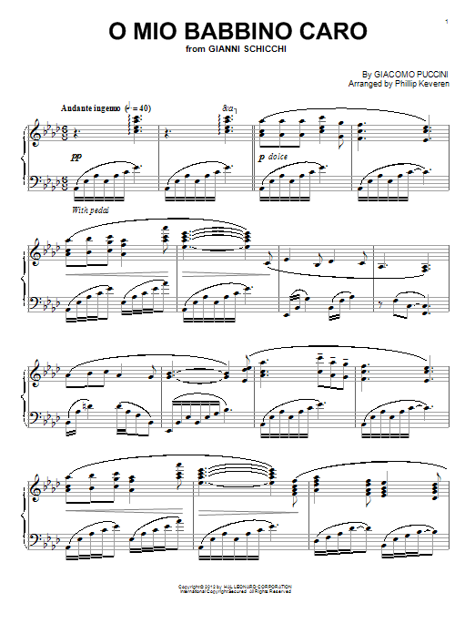 Download Giacomo Puccini O Mio Babbino Caro Sheet Music