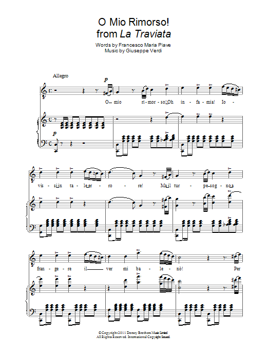 Download Andrea Bocelli O Mio Rimorso! (from La Traviata) Sheet Music