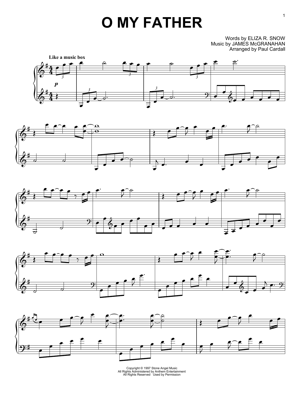 Download James McGranahan O My Father (arr. Paul Cardall) Sheet Music