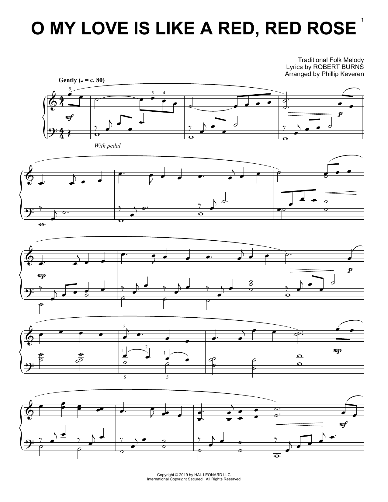 Download Robert Burns O My Love Is Like A Red, Red Rose (arr. Sheet Music