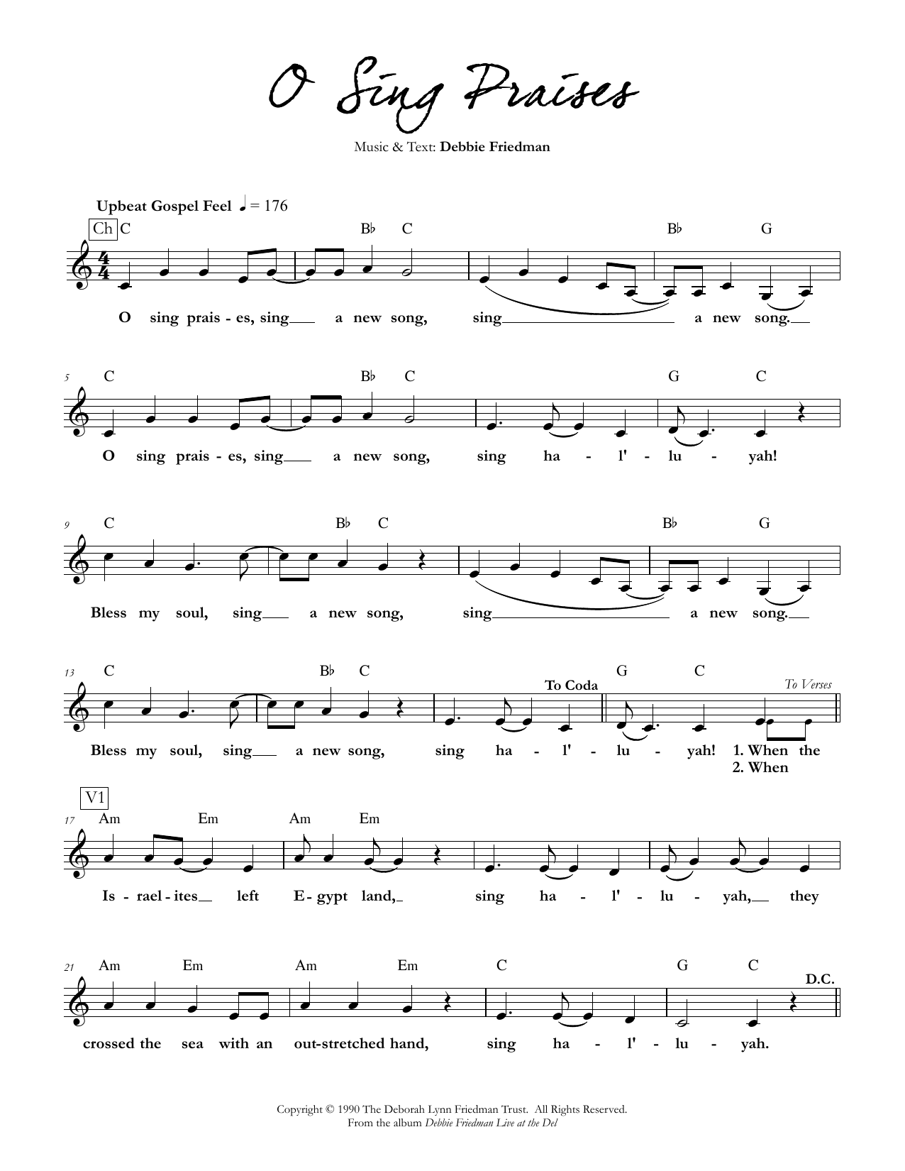 Download Debbie Friedman O Sing Praises Sheet Music