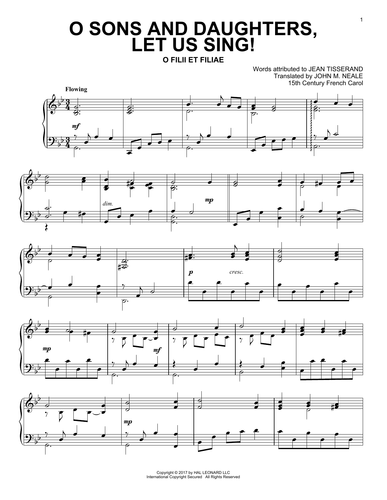 Download Traditional Carol O Sons And Daughters, Let Us Sing! Sheet Music