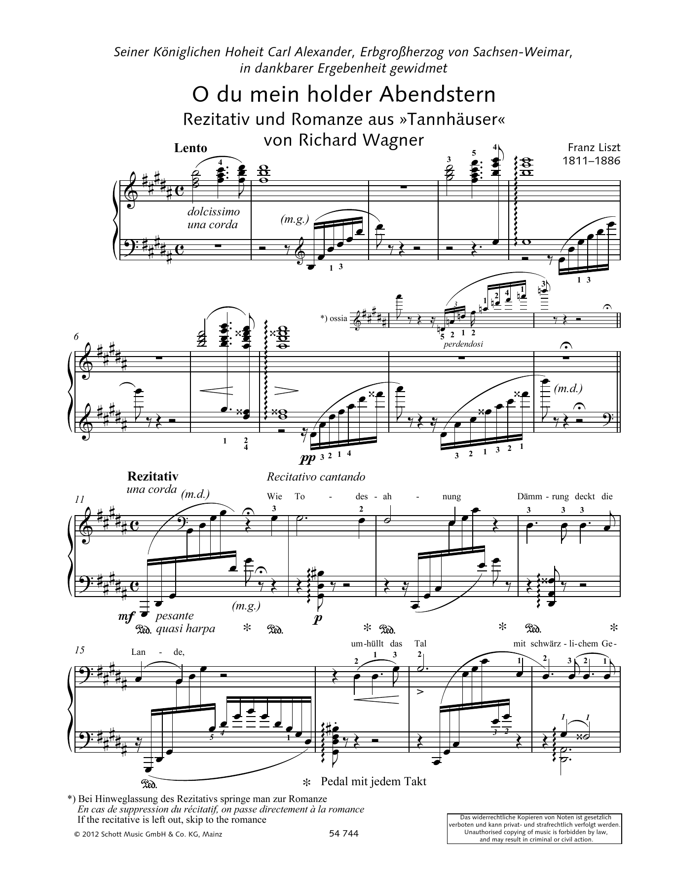 Download Franz Liszt O thou beloved evening star Sheet Music