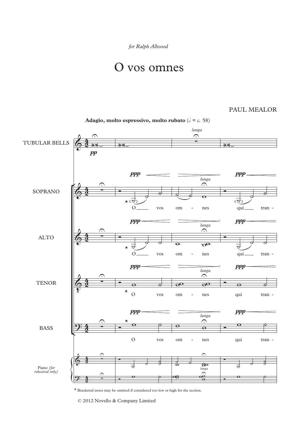 Download Paul Mealor O Vos Omnes Sheet Music