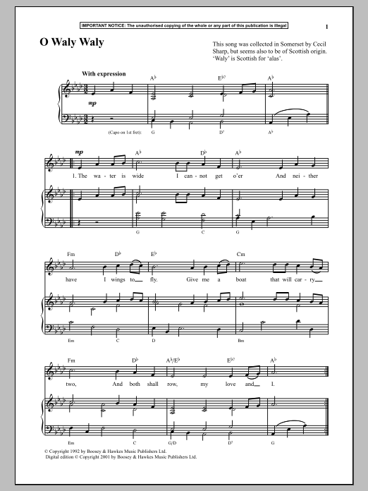 Download Anonymous O Waly Waly Sheet Music