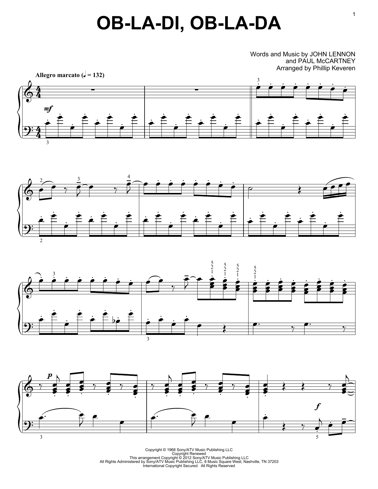 Download The Beatles Ob-La-Di, Ob-La-Da [Classical version] Sheet Music