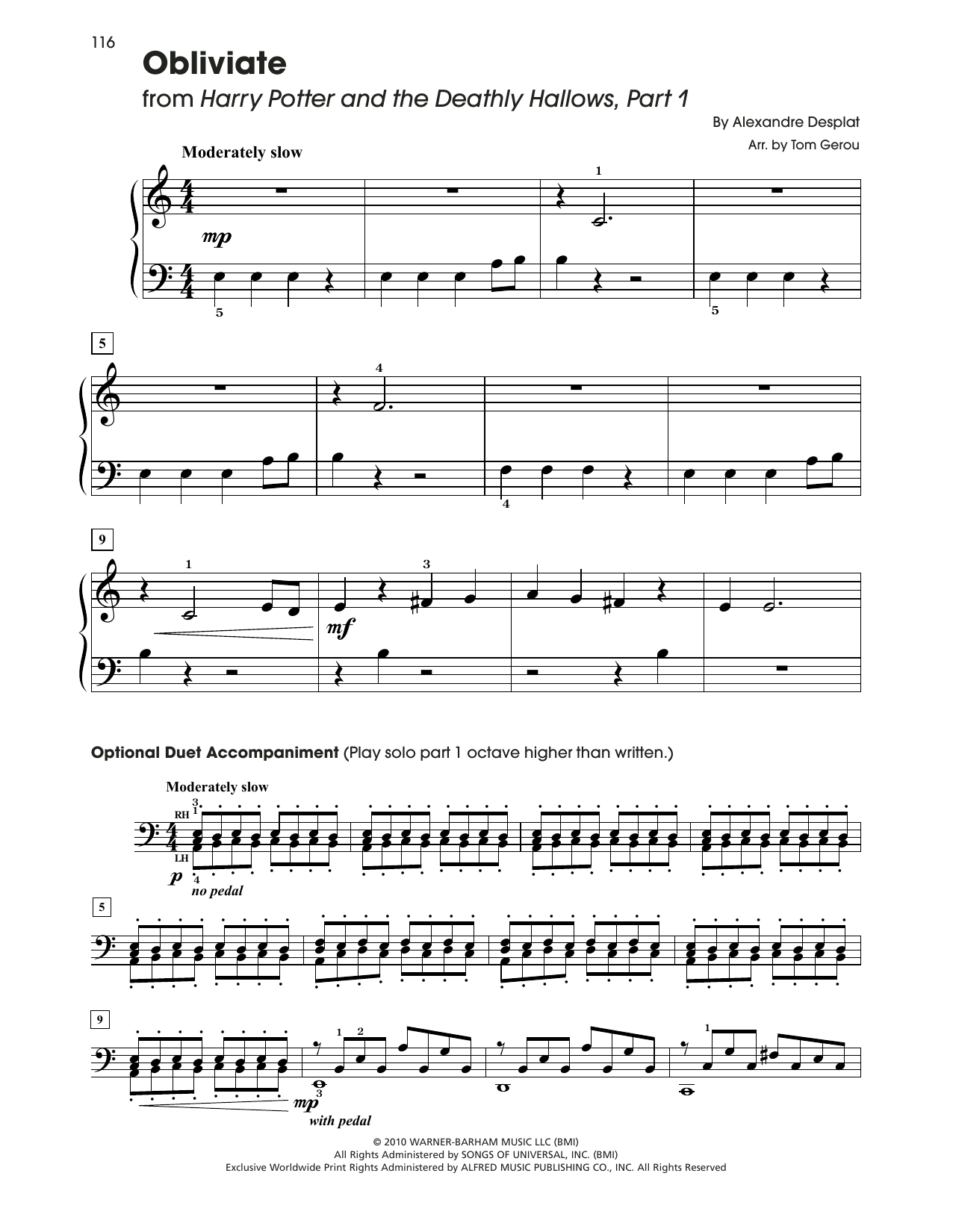 Download Alexandre Desplat Obliviate (from Harry Potter) (arr. Tom Sheet Music