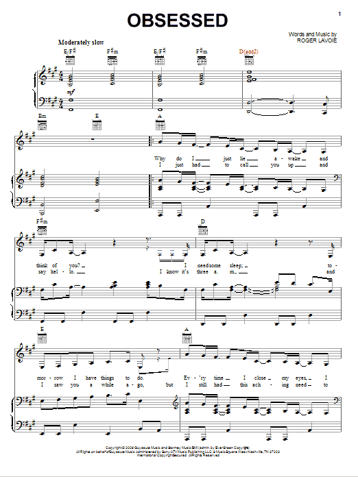 Download Miley Cyrus Obsessed Sheet Music