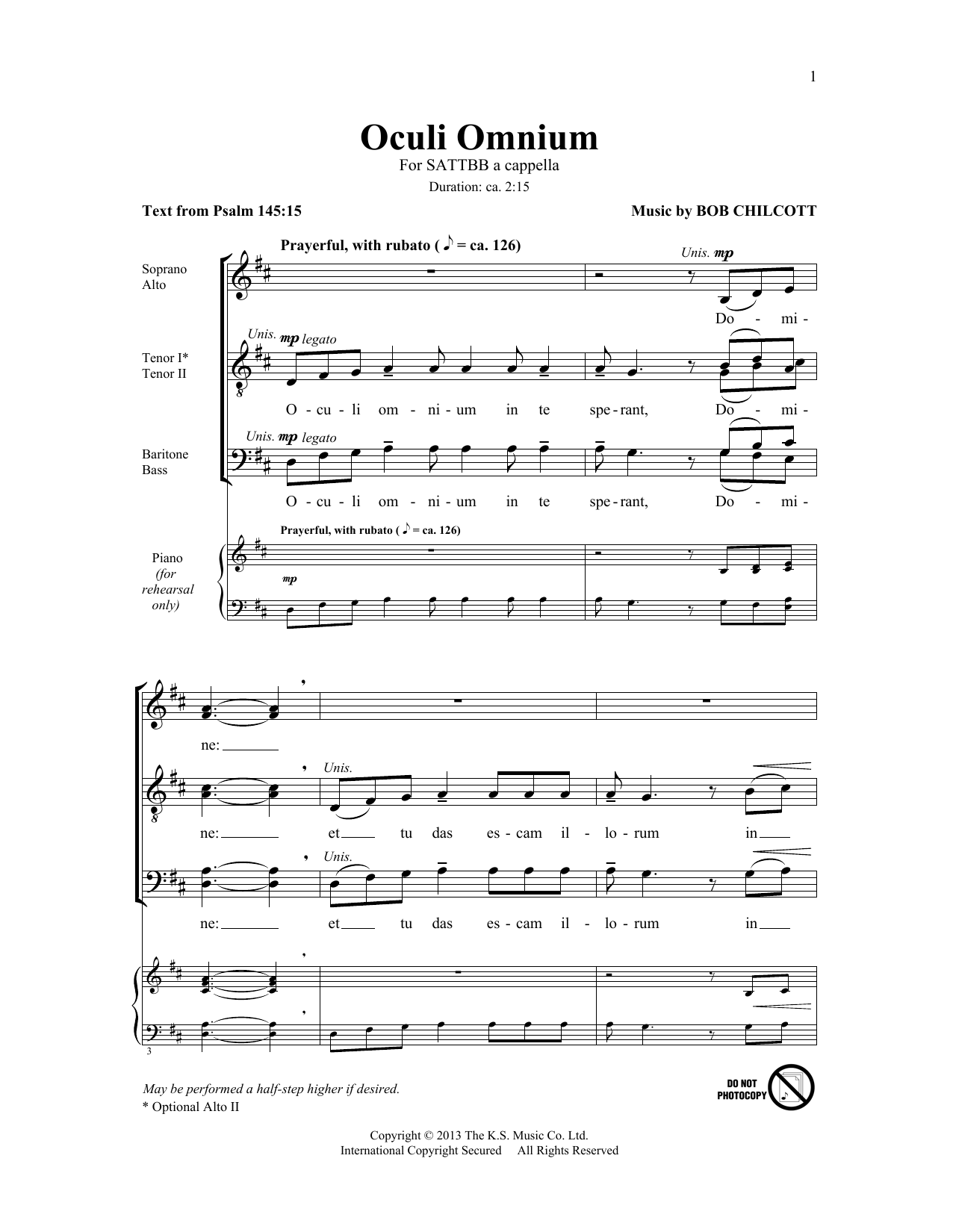Download Bob Chilcott Oculi Omnium Sheet Music