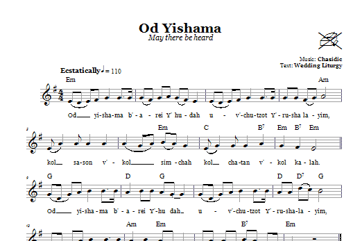 Download Chasidic Od Yishama (May There Be Heard Again) Sheet Music