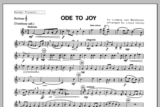 Download Conley Ode To Joy - Baritone T.C./Trombone Sheet Music