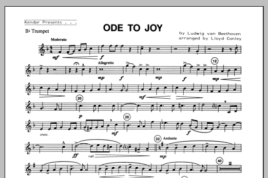 Download Conley Ode To Joy - Bb Trumpet Sheet Music