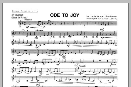 Download Conley Ode To Joy - Bb Trumpet (Horn in F sub. Sheet Music