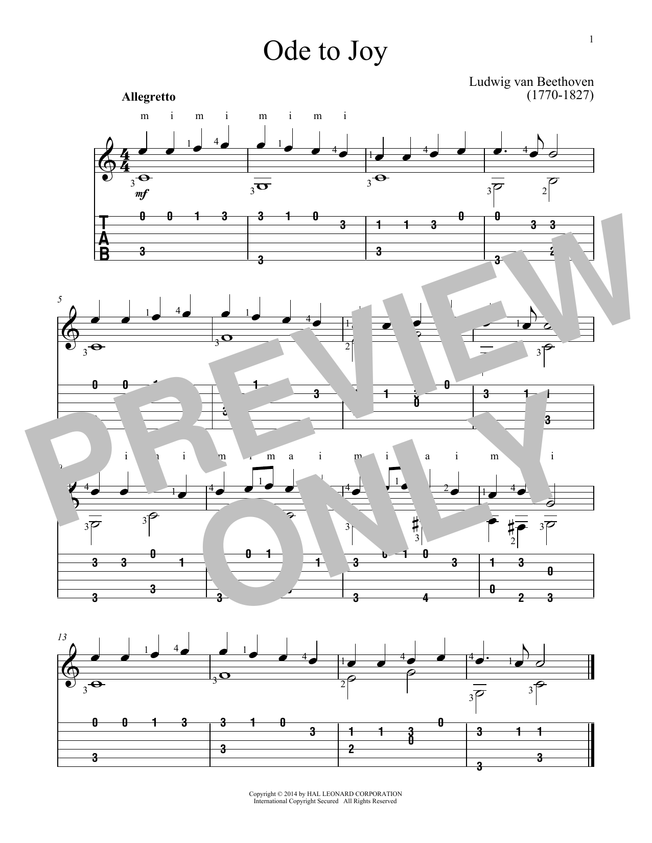 Download Ludwig van Beethoven Ode To Joy Sheet Music