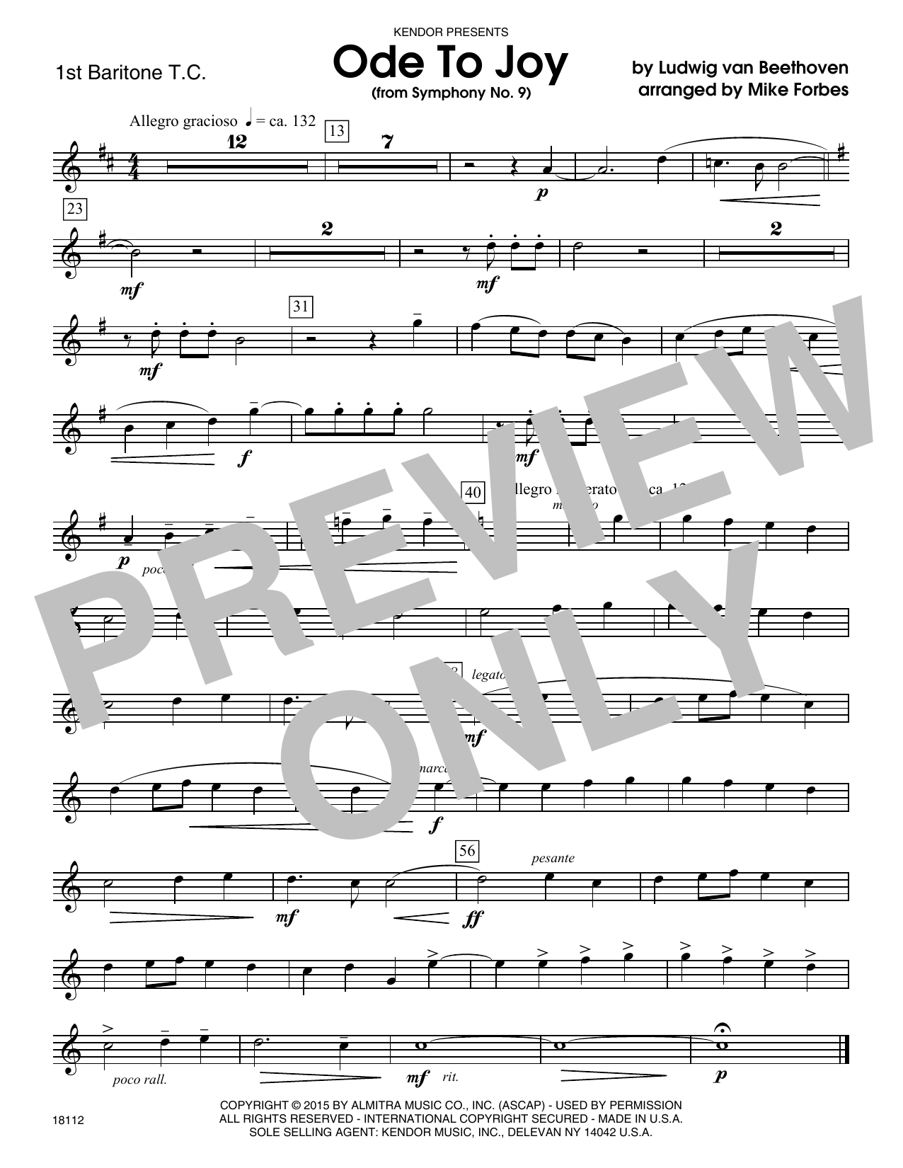 Download Michael Forbes Ode To Joy (from Symphony No. 9) - 1st Sheet Music