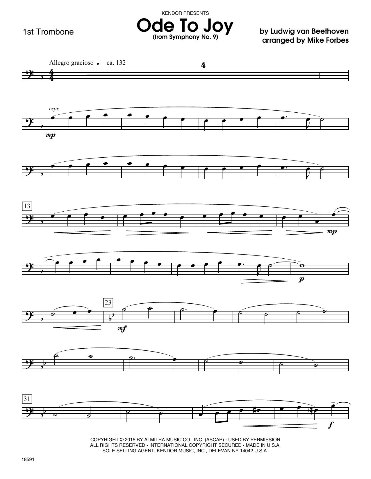 Download Mike Forbes Ode To Joy (from Symphony No. 9) - 1st Sheet Music