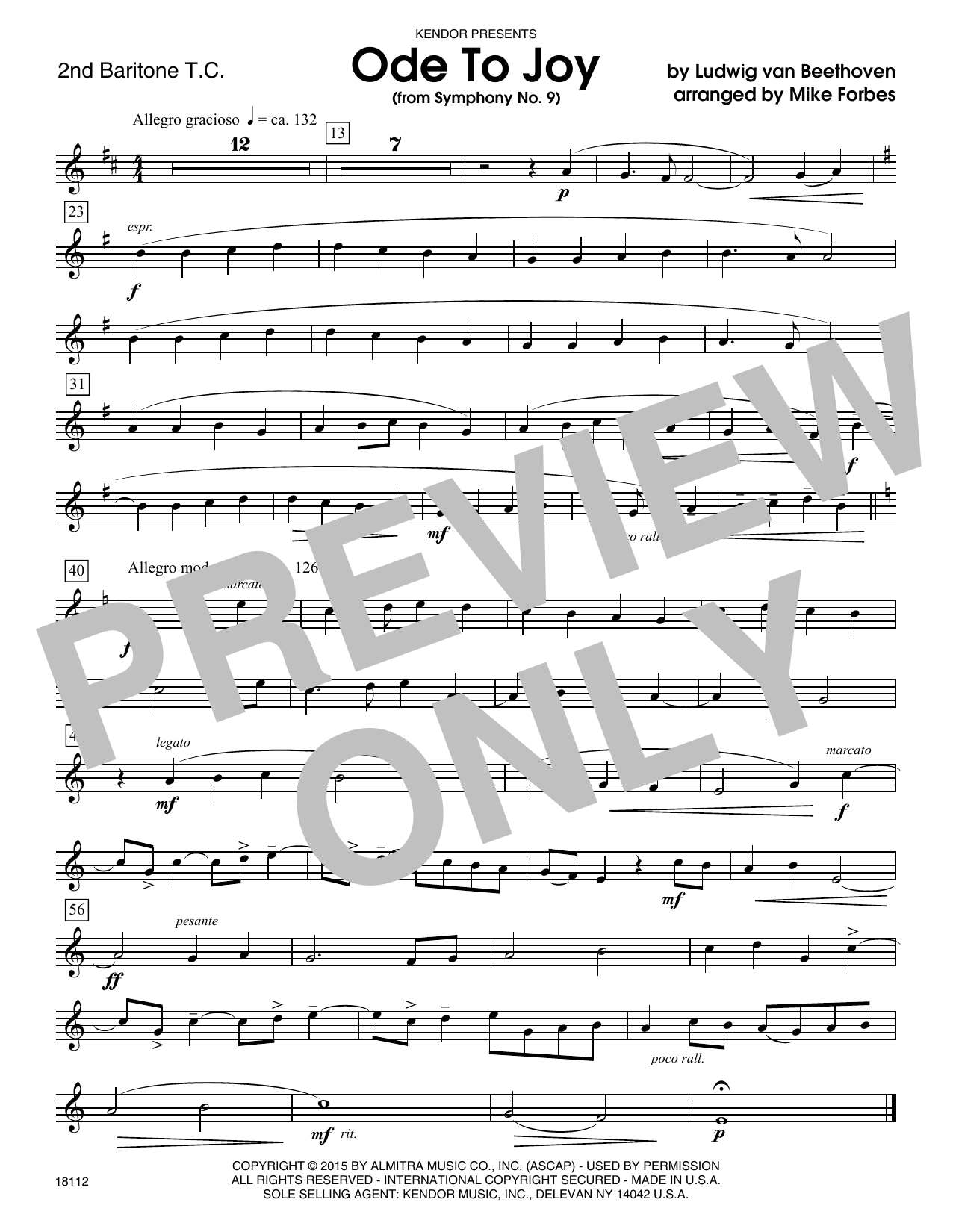 Download Michael Forbes Ode To Joy (from Symphony No. 9) - 2nd Sheet Music