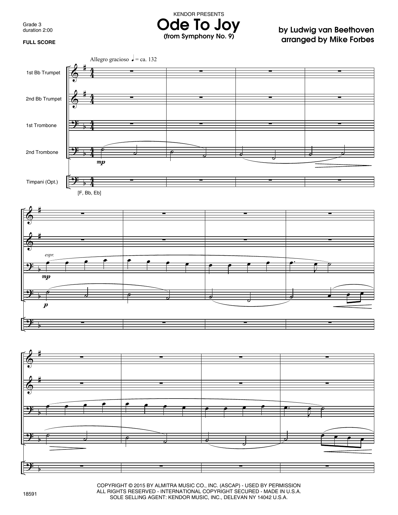 Download Mike Forbes Ode To Joy (from Symphony No. 9) - Full Sheet Music