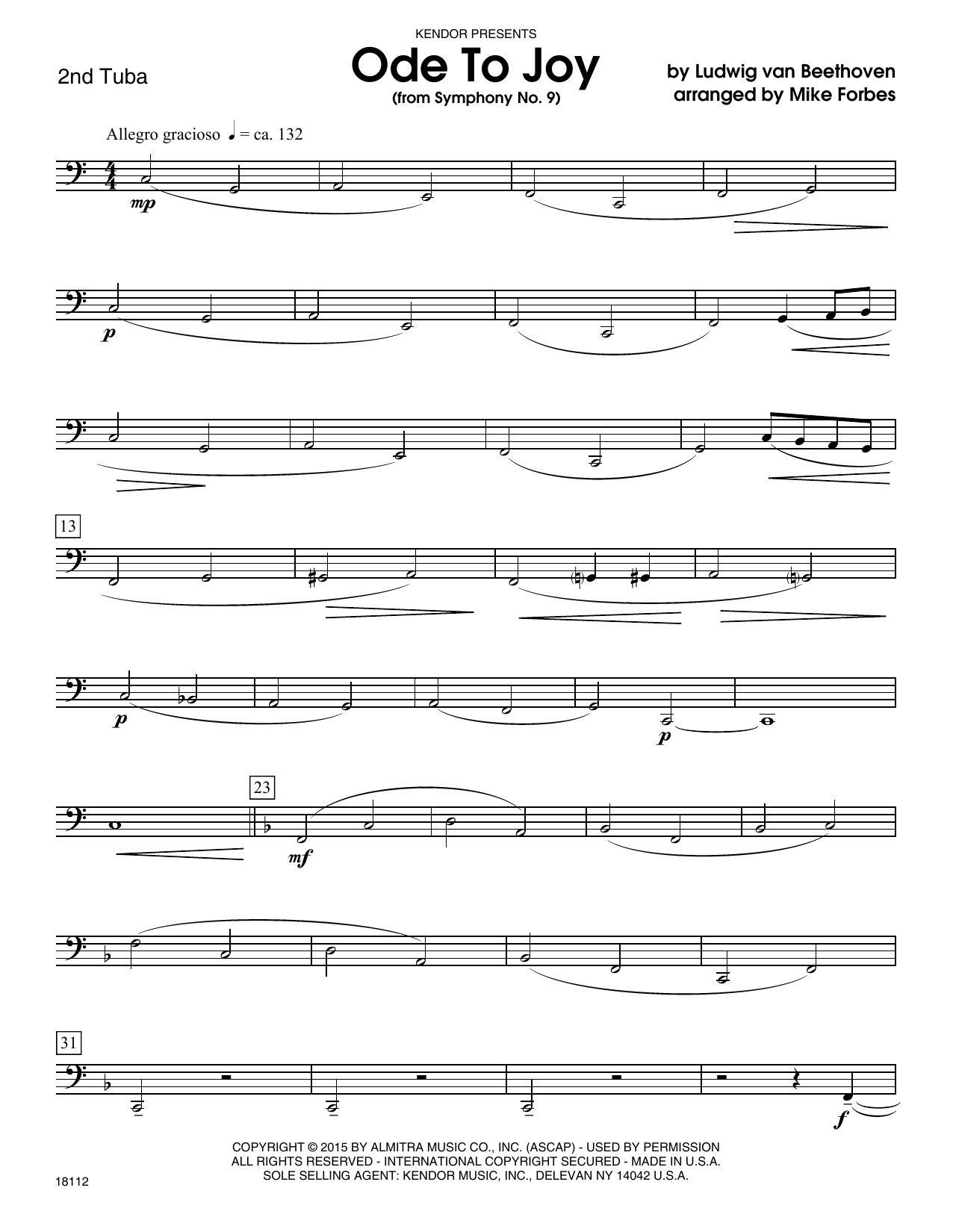 Download Michael Forbes Ode To Joy (from Symphony No. 9) - Tuba Sheet Music