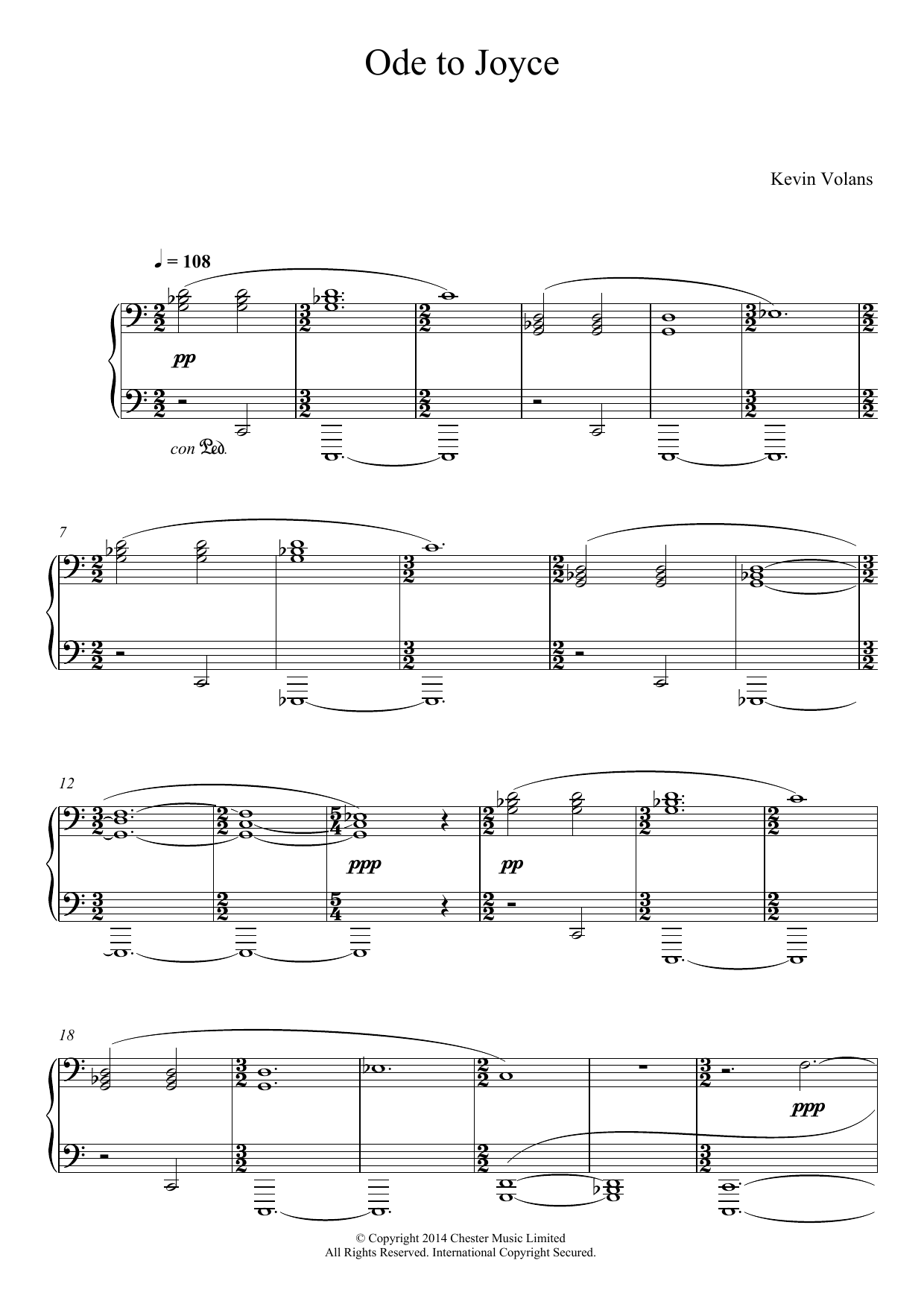 Download Kevin Volans Ode To Joyce (From 'Pint Sized Piano Pi Sheet Music