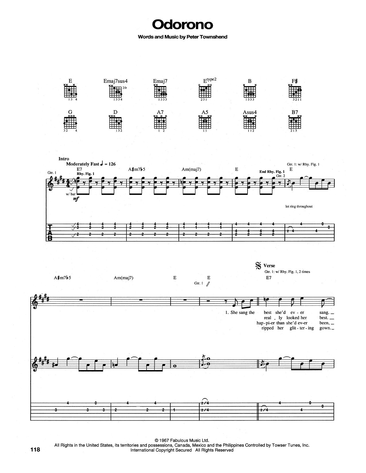 Download The Who Odorono Sheet Music
