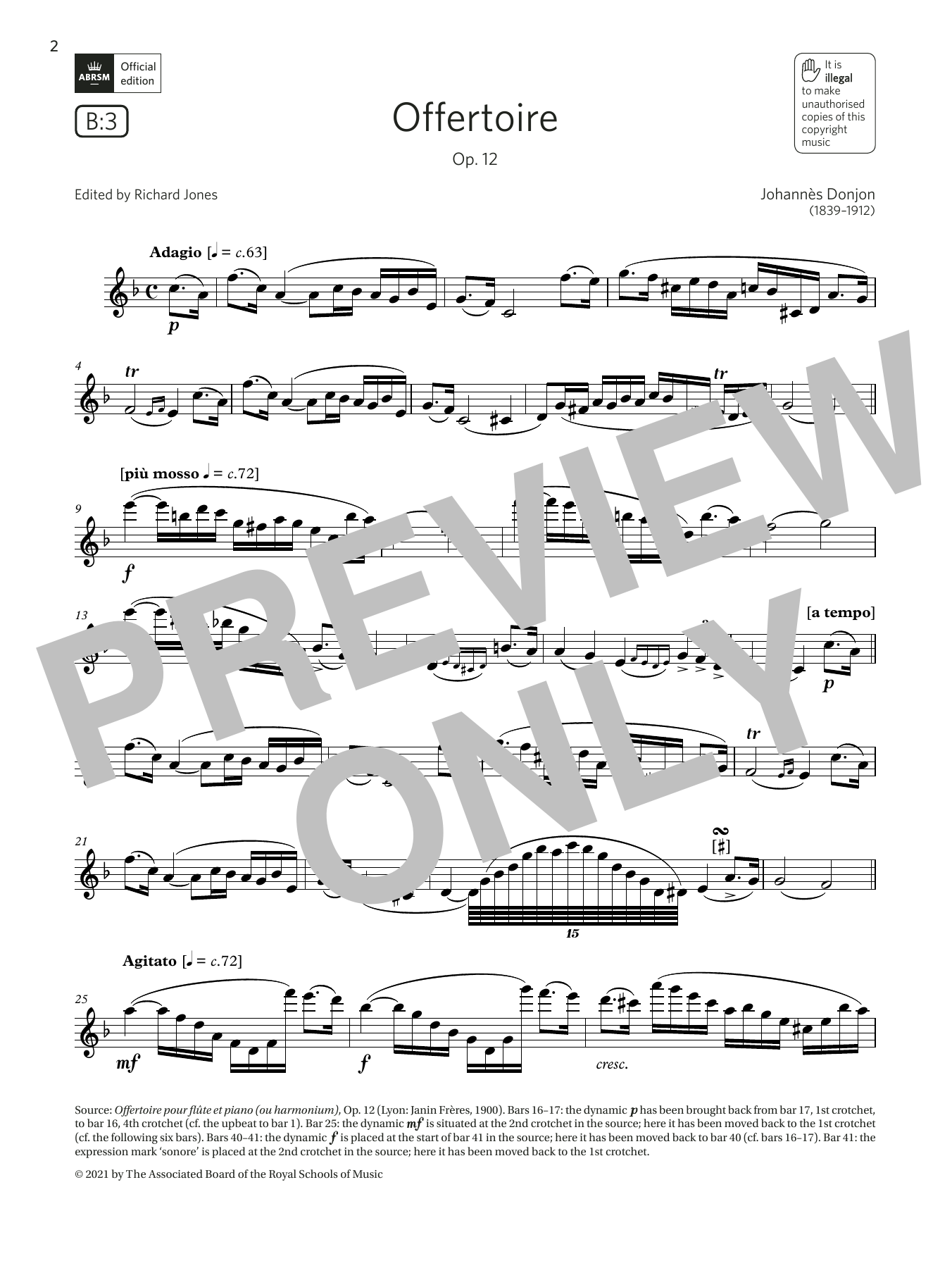 Download Johannes Donjon Offertoire, Op. 12 (Grade 7 List B3 fro Sheet Music