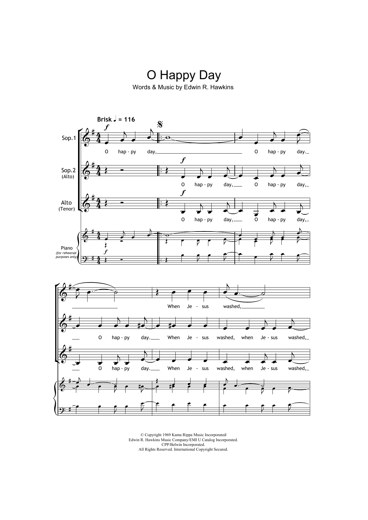 Download African-American Spiritual Oh Happy Day (arr. Barrie Carson Turner Sheet Music