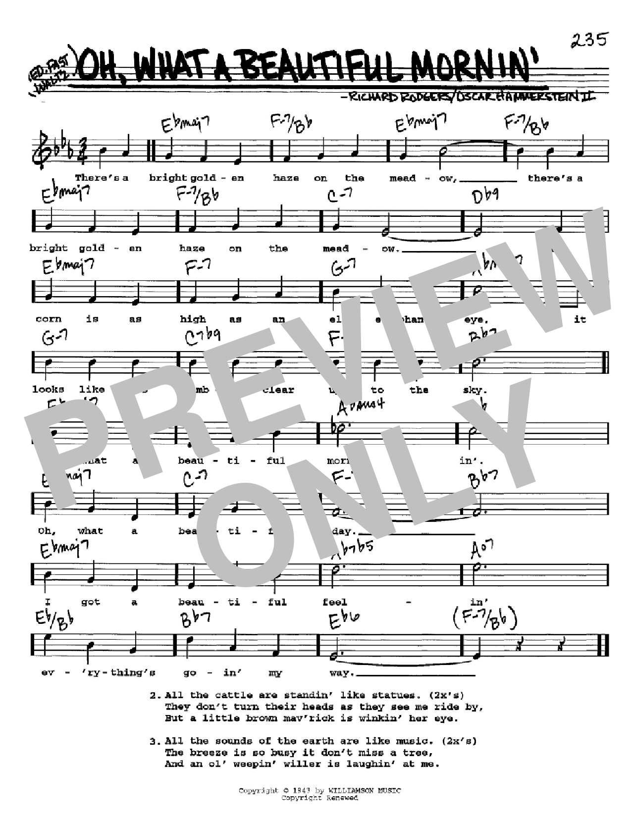 Download Rodgers & Hammerstein Oh, What A Beautiful Mornin' (from Okla Sheet Music