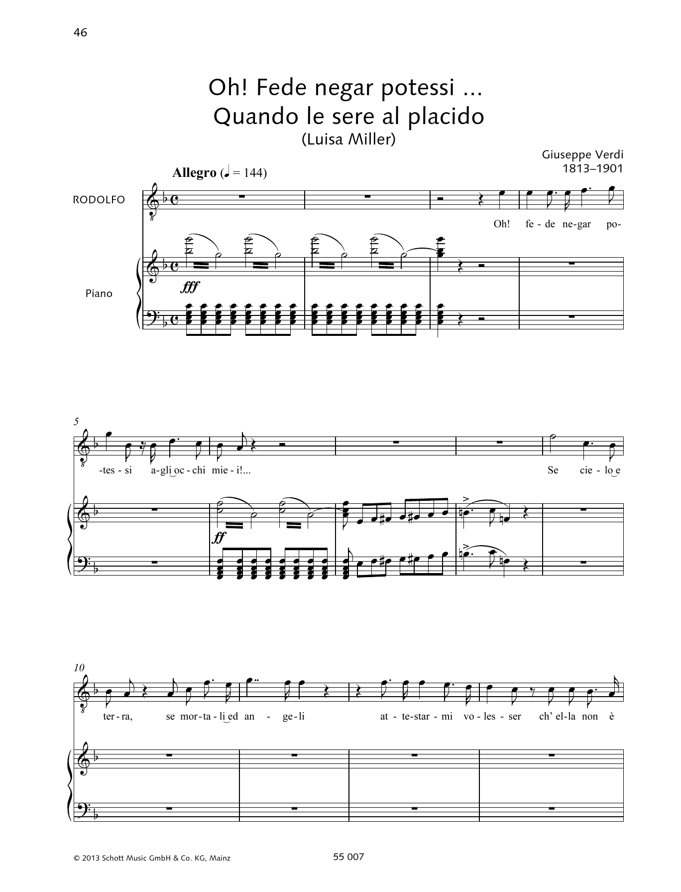 Download Francesca Licciarda Oh! Fede negar potessi ... Quando le se Sheet Music