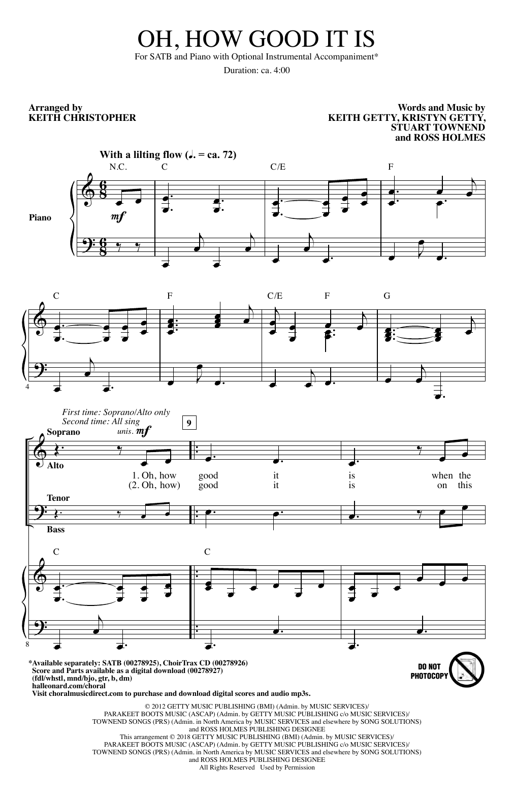 Download Keith Christopher Oh, How Good It Is Sheet Music